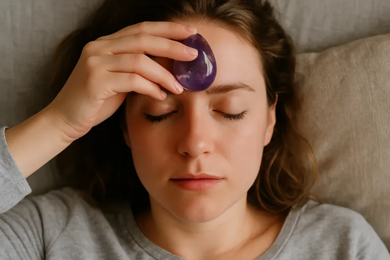 Meer rust in je hoofd met amethist voor verlichting bij hoofdpijn en stress
